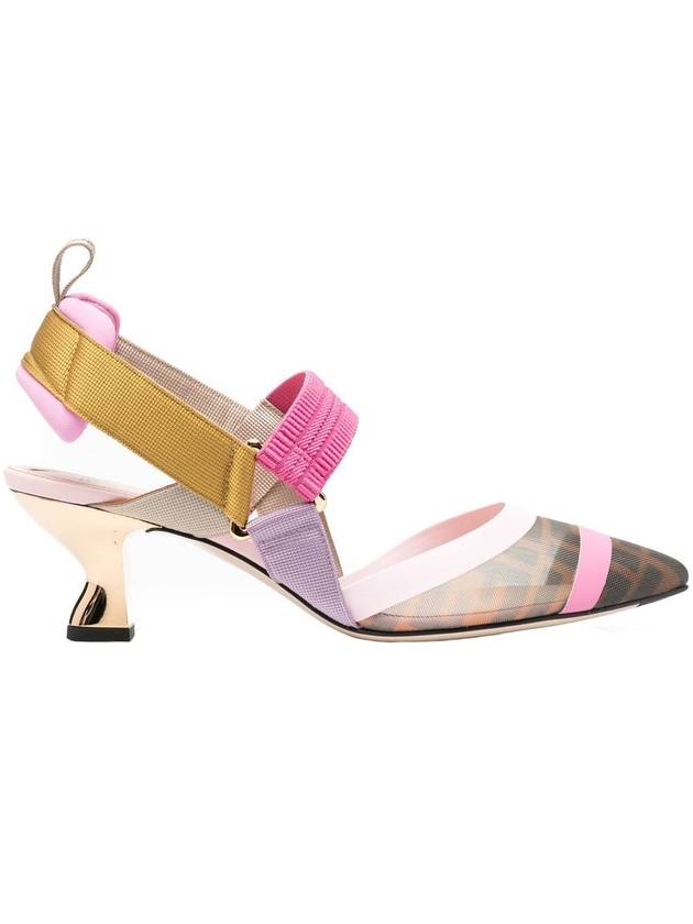 Fendi Colibri Mesh Medium Slingback Heel Pink