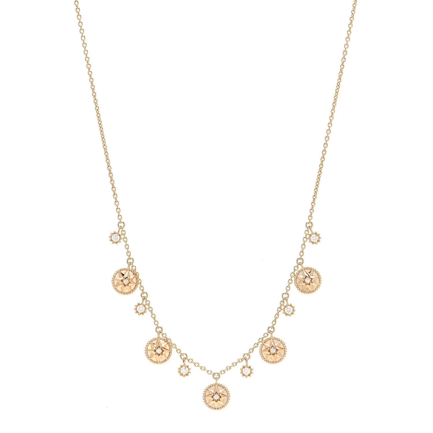DIOR ROSE VENTS 5 MOTIF NECKLACE