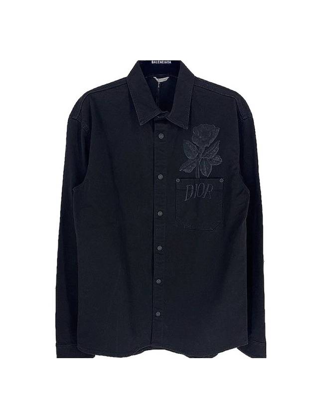Foxton Tonal Flower Over Long Sleeve Shirt Black Dior