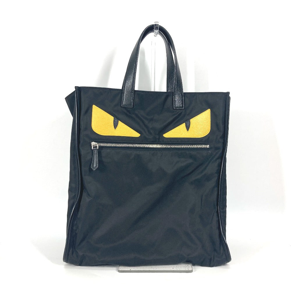 FENDI Tote Bag 7VA367 Nylon black Monster Bugs mens