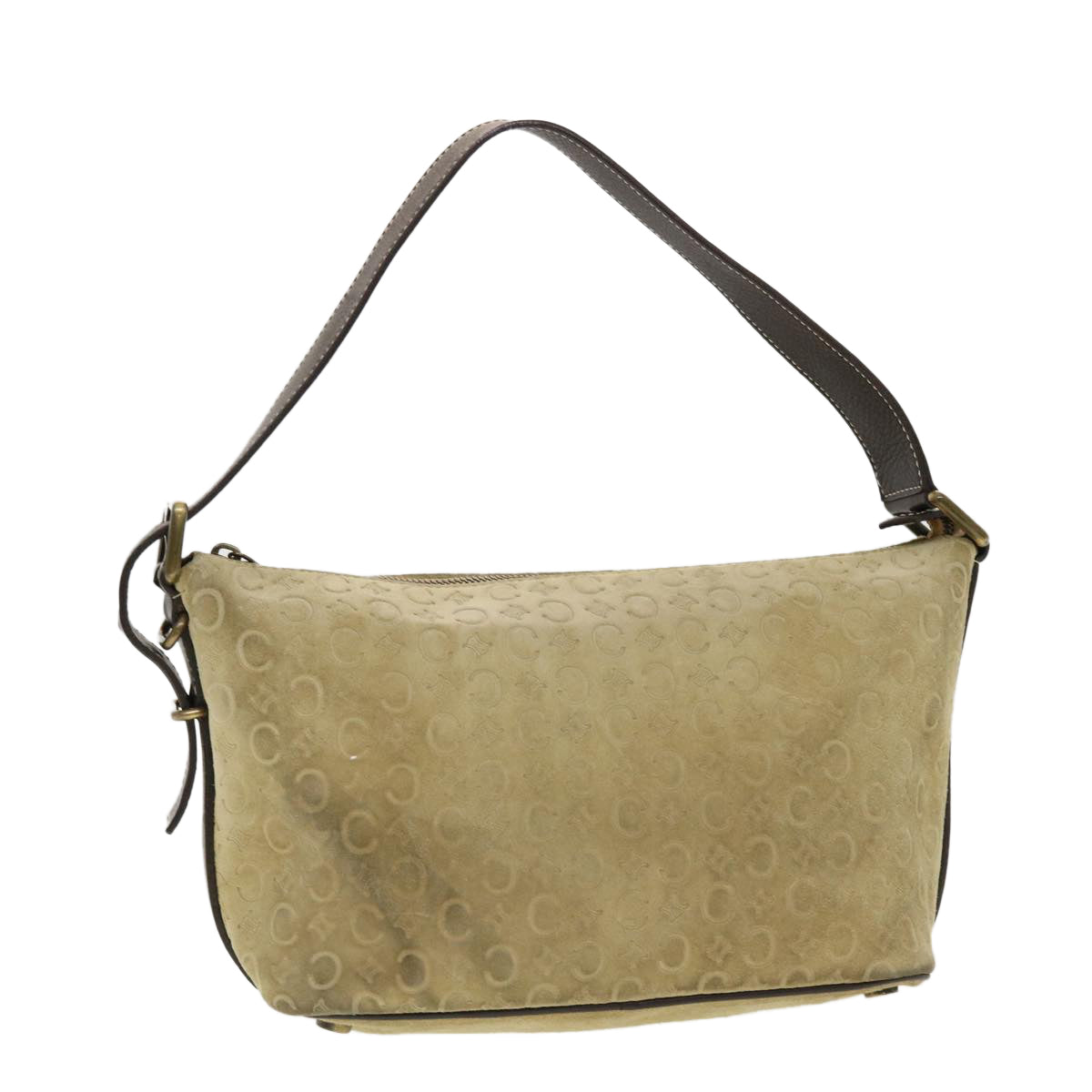 CELINE C Macadam Canvas Shoulder Bag Beige 40751
