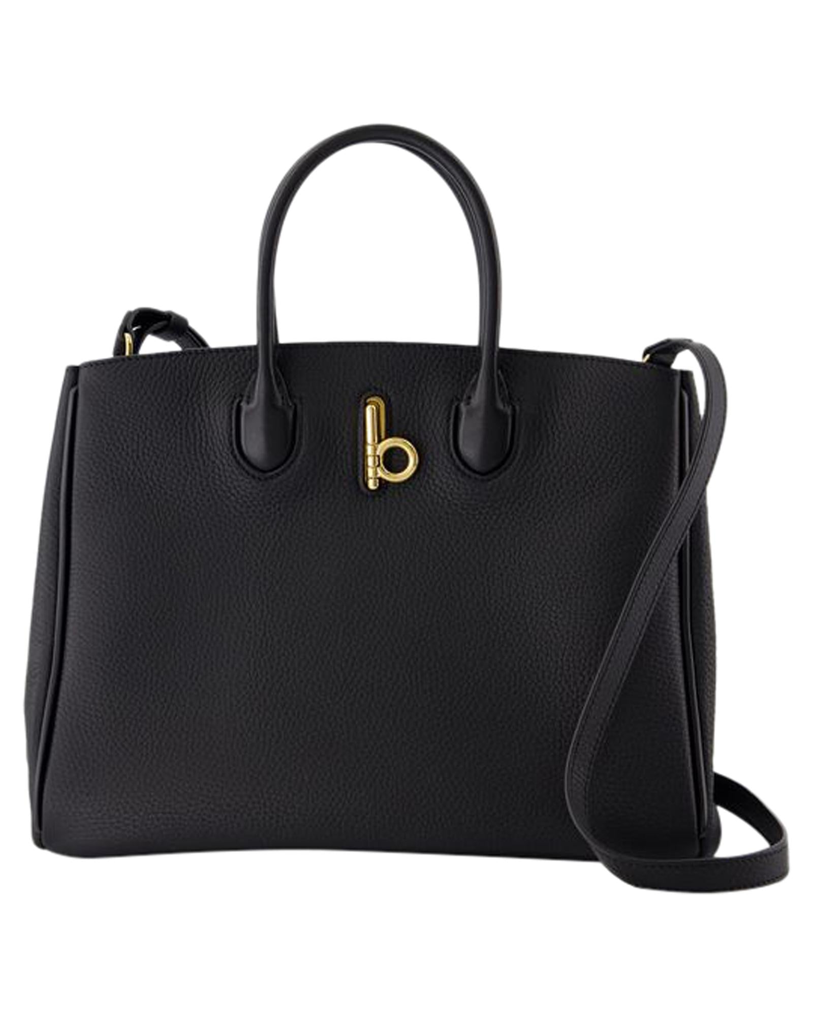 Burberry Pebbled Leather Tote Bag Women Black | Black