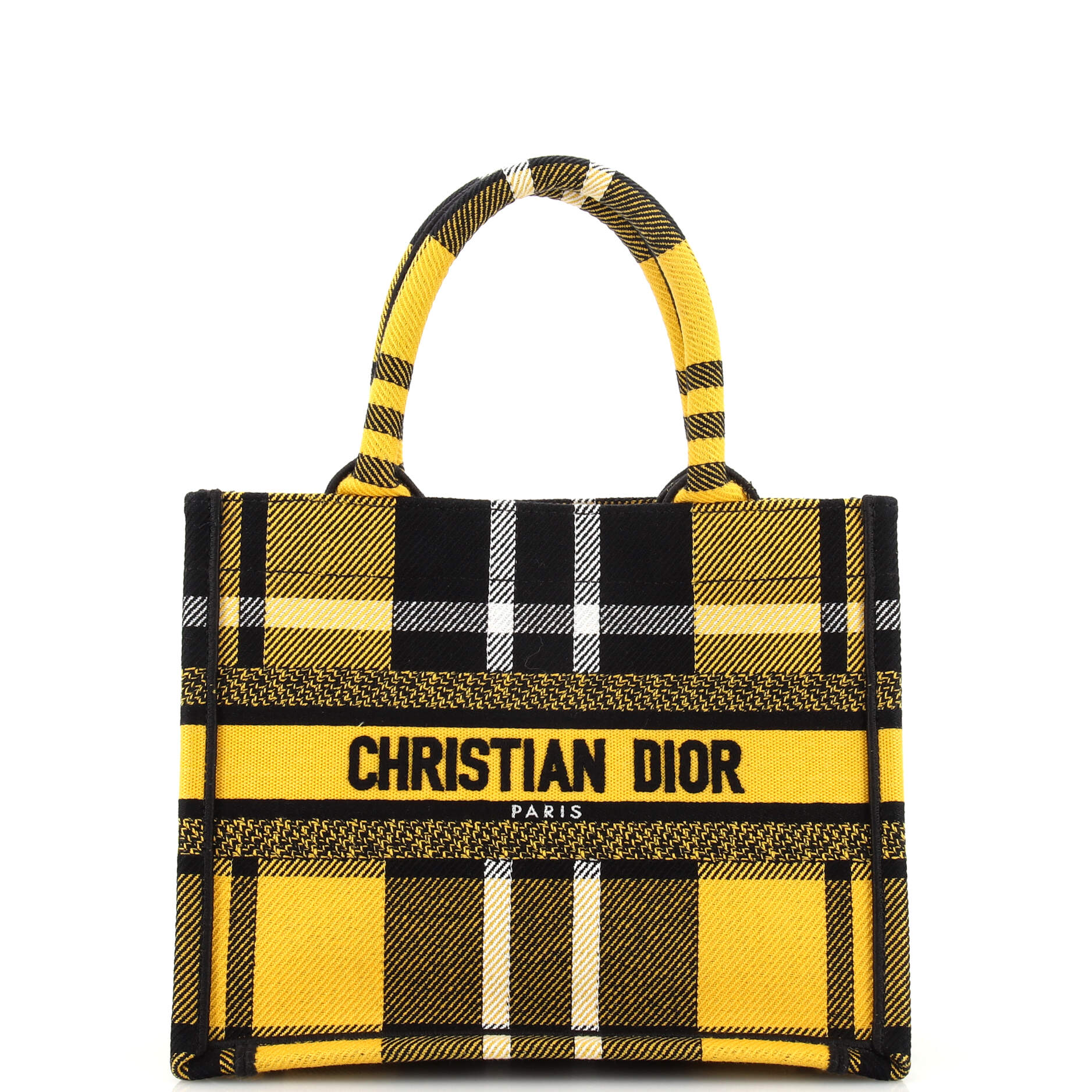 Dior Book Tote Tartan Check Canvas Small