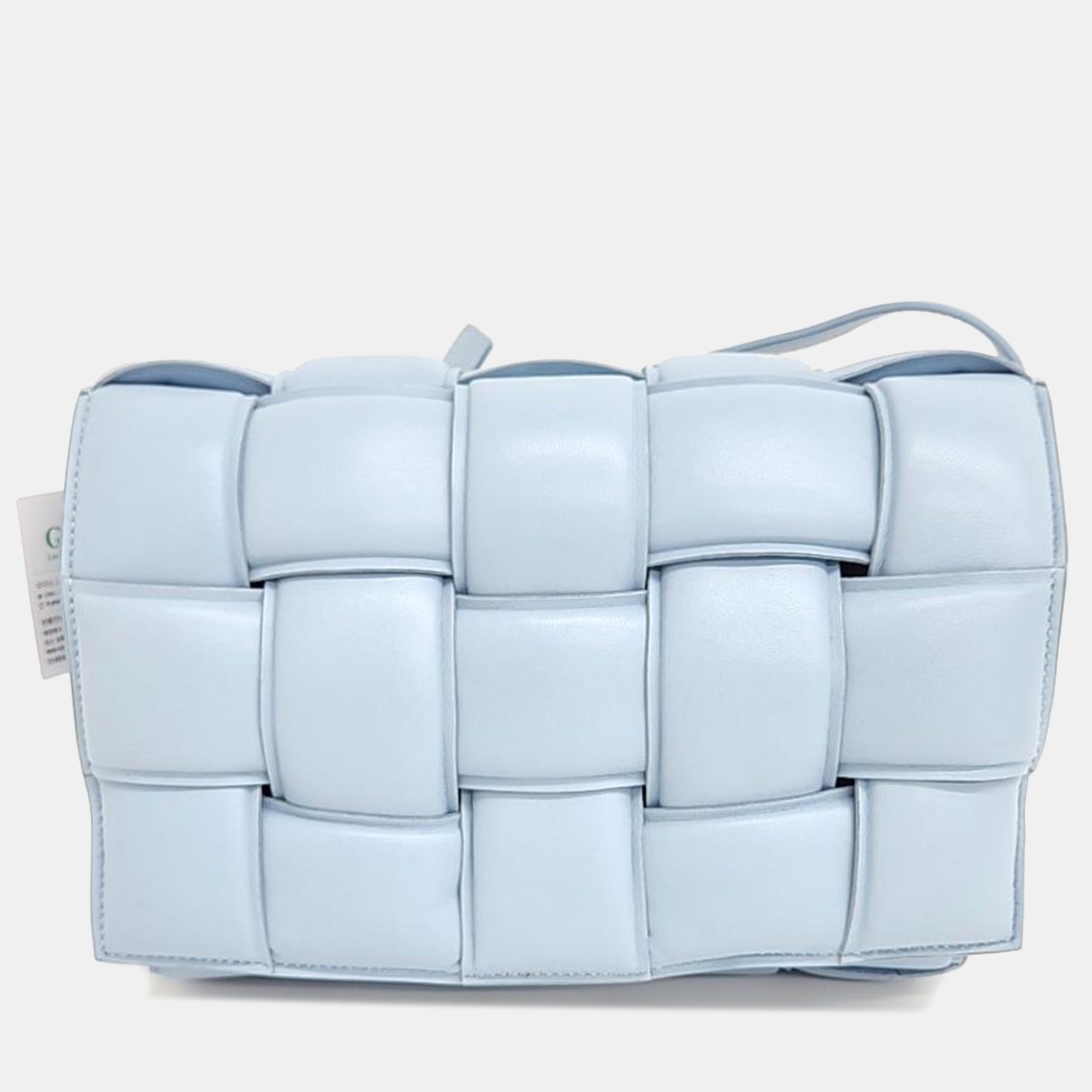 Bottega Veneta Light Blue Leather Padded Cassette Shoulder Bag
