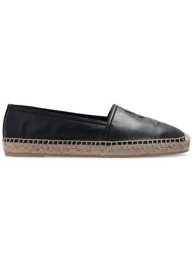 Saint Laurent Leather Espadrilles Black