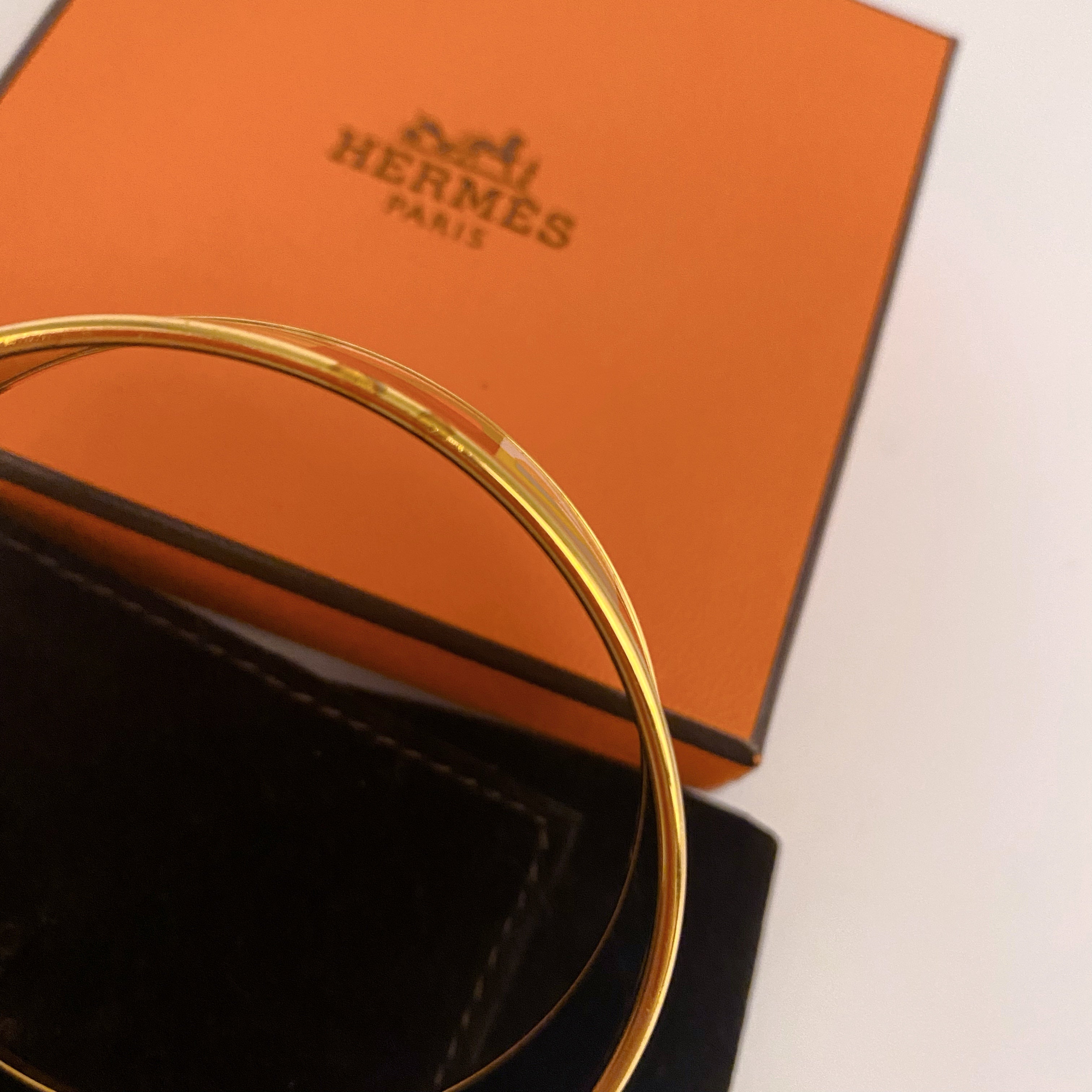 Hermes Wide Enamel Bangle Bracelet