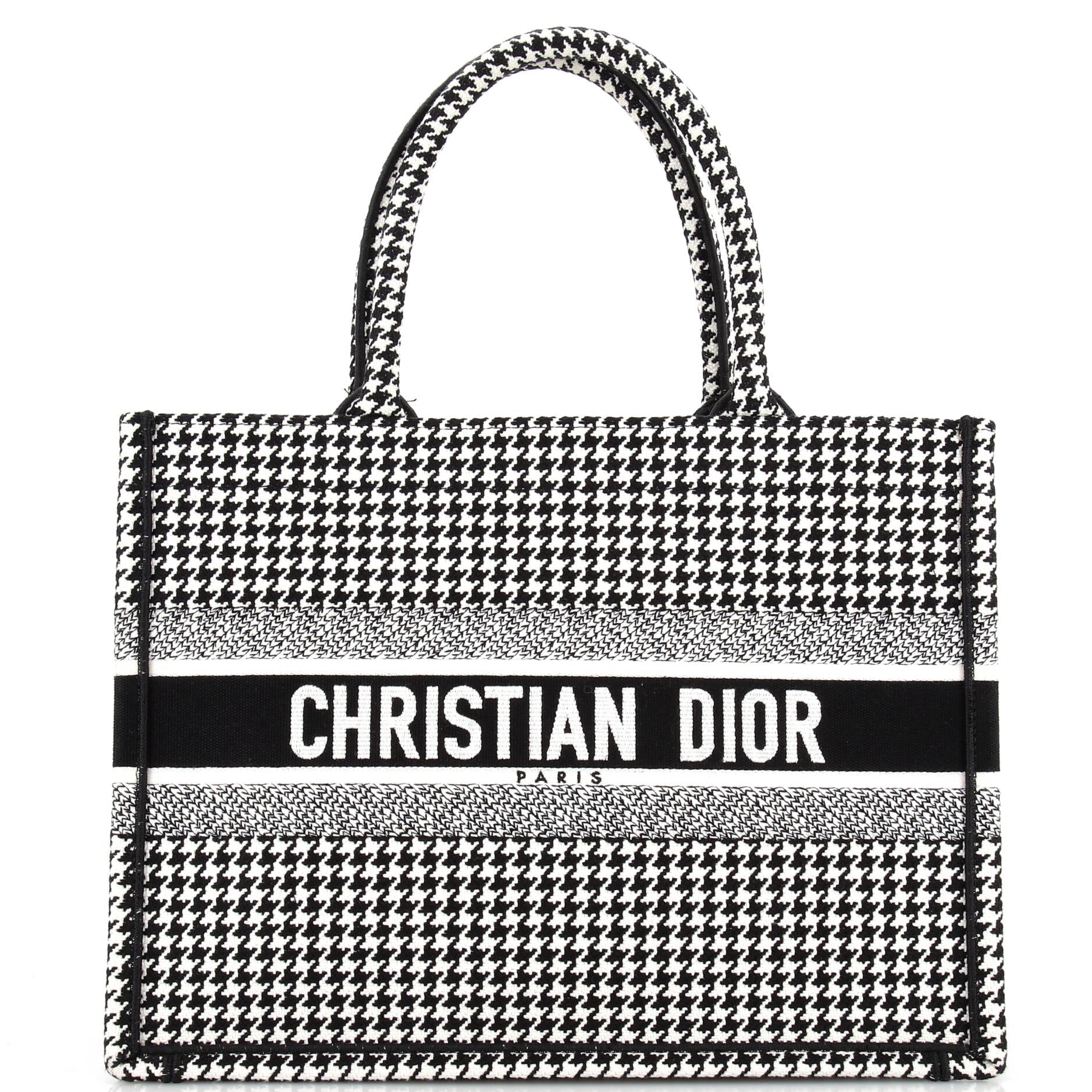 Dior Book Tote Houndstooth Canvas Medium