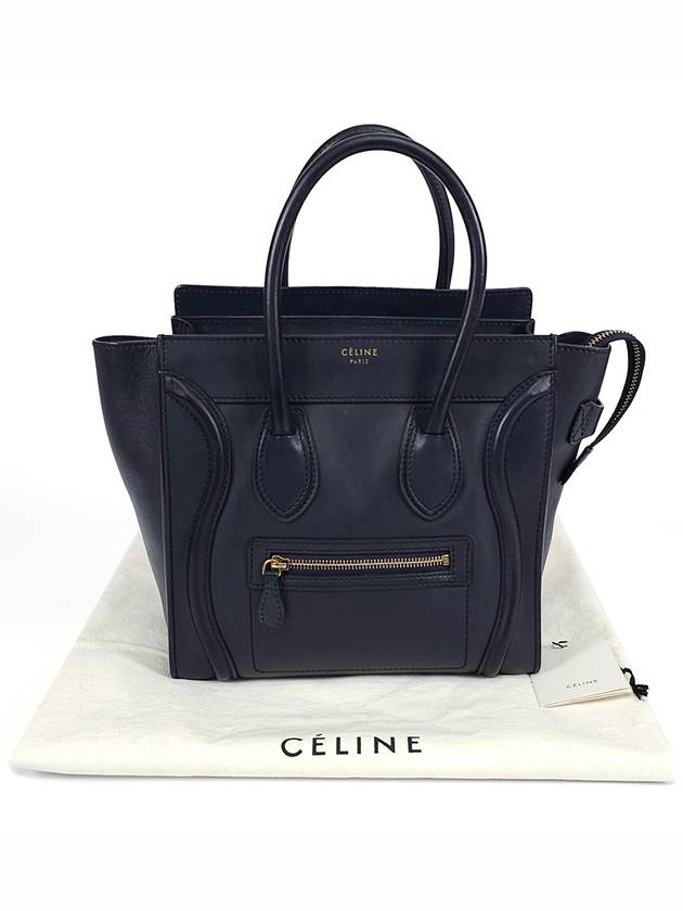 CELINE 189793 Luggage Micro Dark Navy Tote Bag