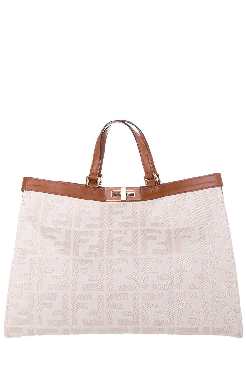 Fendi Ivory SS '21 Jacquard X Tote