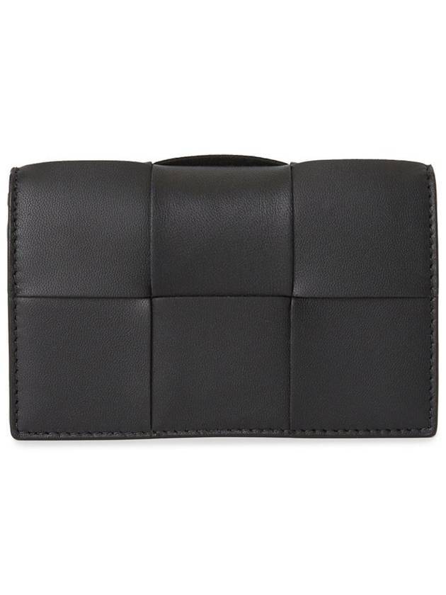 Bottega Veneta Women's Intrecciato Cassette Card Wallet Black