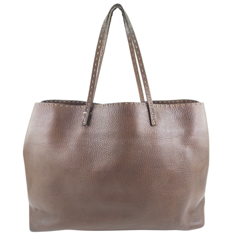FENDI Tote Bag Calfskin Brown Celeria unisex(Unisex)