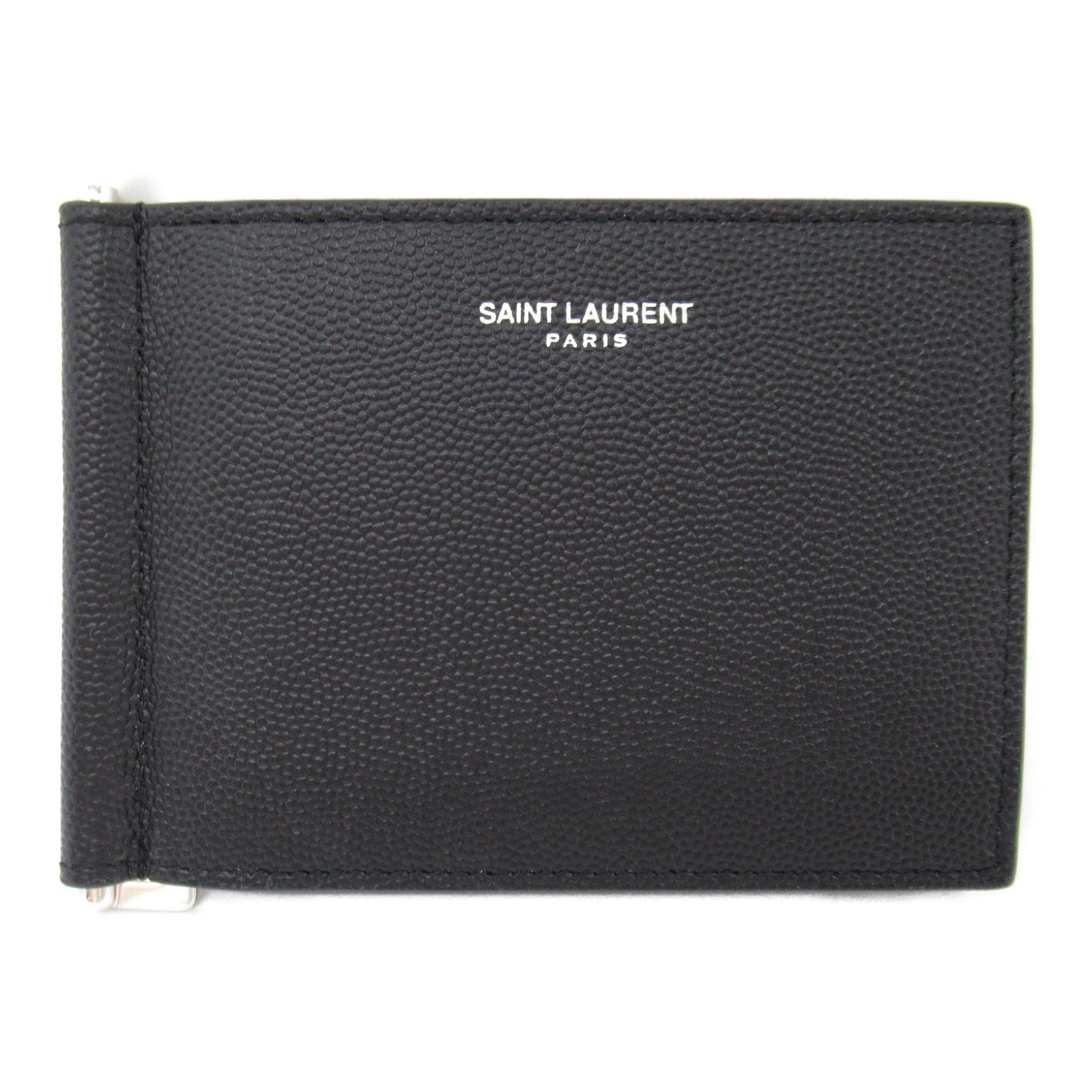 Saint Laurent Double Fold Wallet Double Folded Wallet Leather Wallet Black 378005BTY0N1000