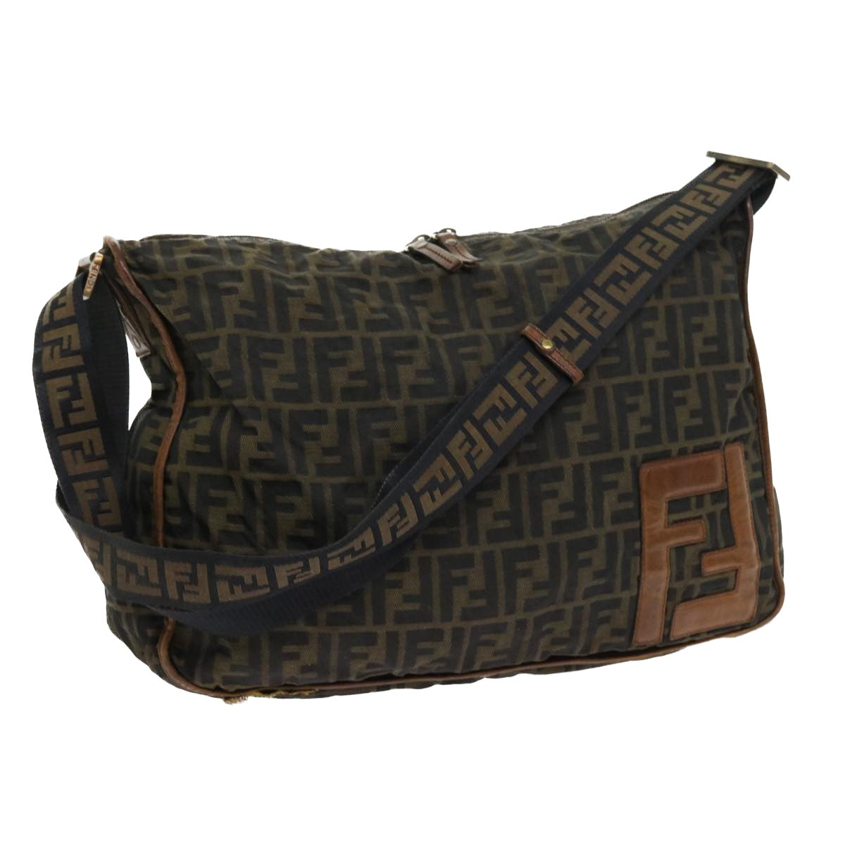 FENDI Zucca Canvas Shoulder Bag Nylon Brown53796