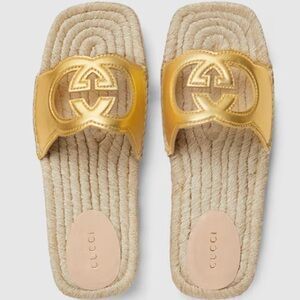 Gucci Leather Sandal Gold