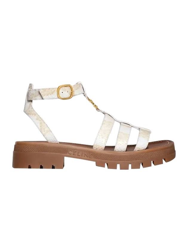 CELINE Triomphe Clea Gladiator Chunky Sandals White