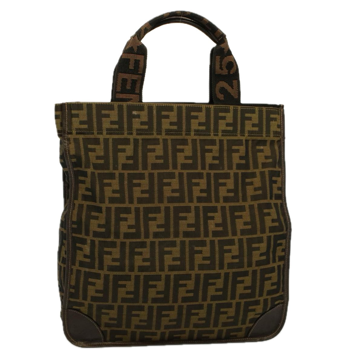 FENDI Tote Bag Nylon Brown Black58820