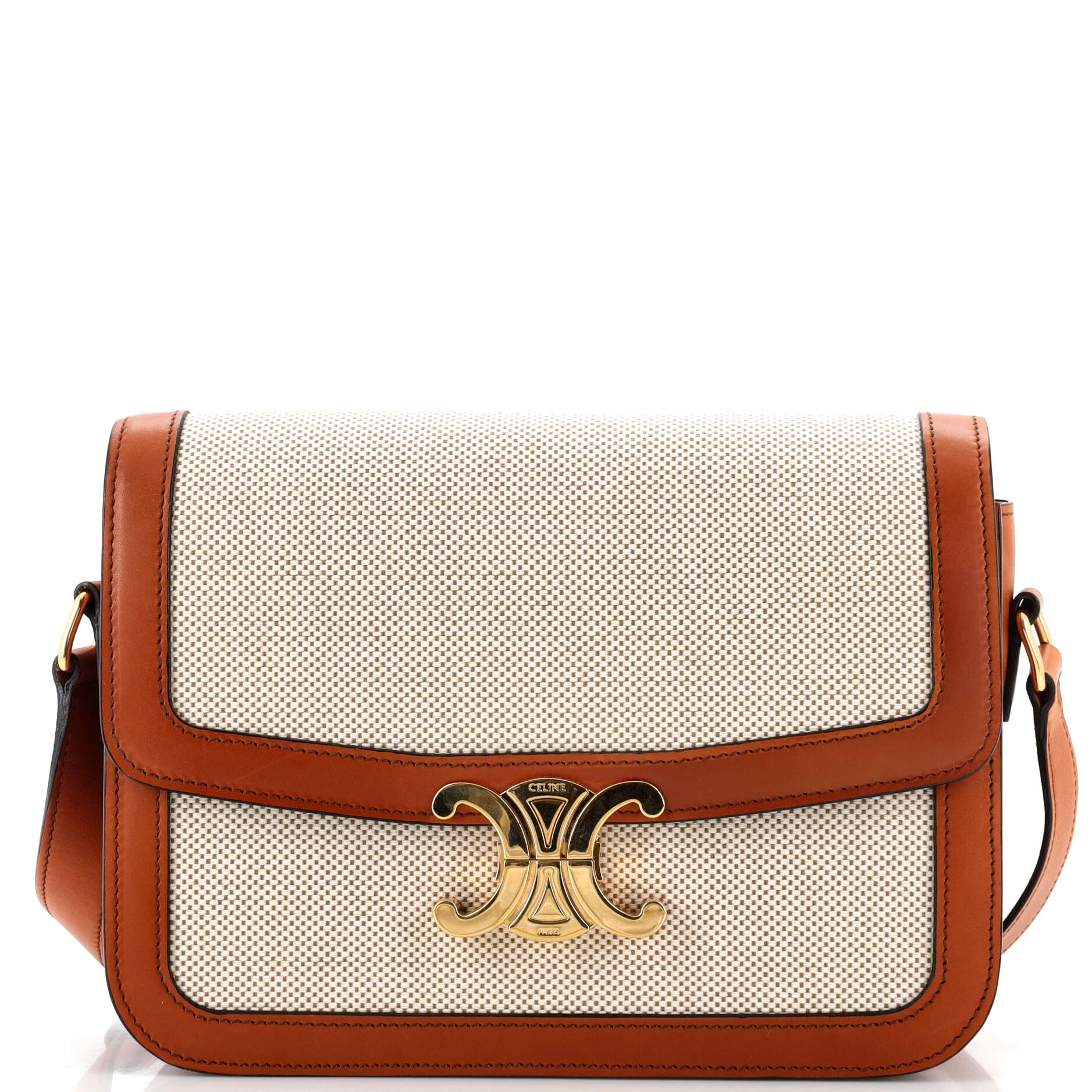 Celine Triomphe Shoulder Bag Canvas with Leather Medium