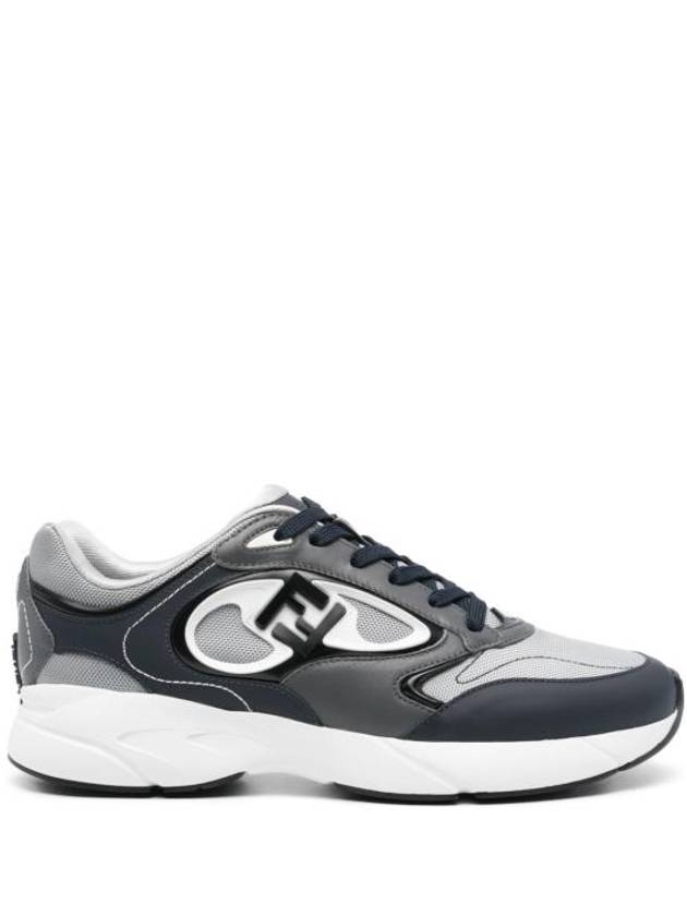 Fendi Forward Mesh Leather Low Top Sneakers Grey