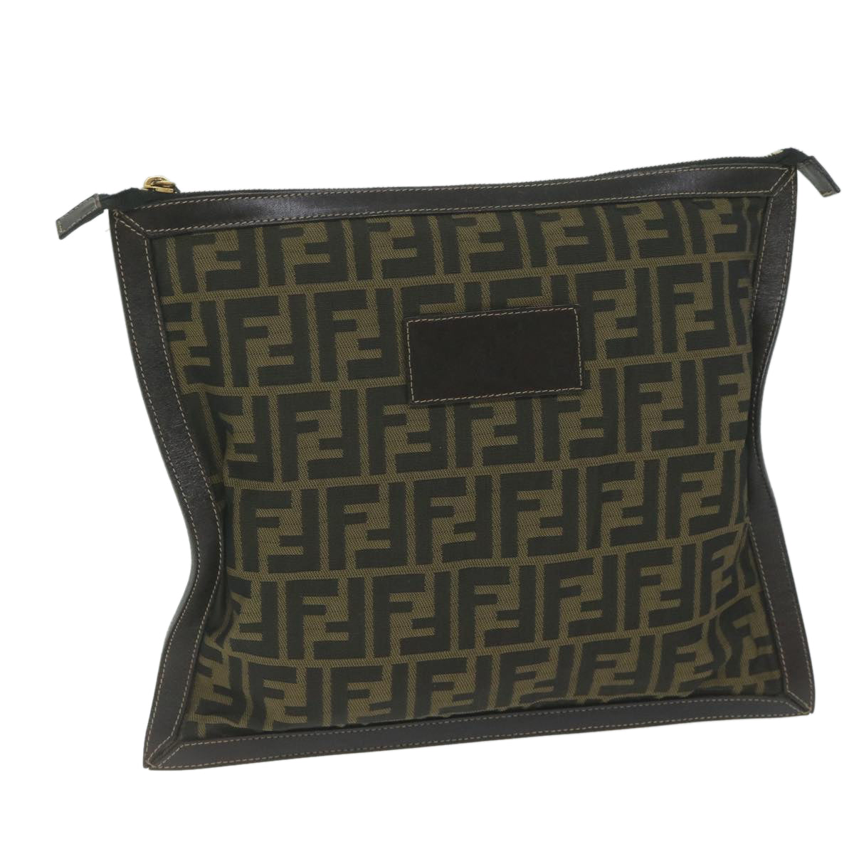 FENDI Zucca Canvas Clutch Bag Black Brown60048
