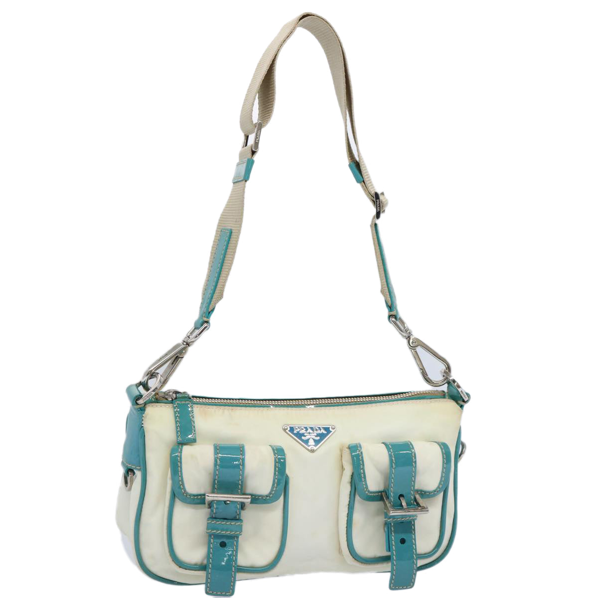 PRADA Shoulder Bag Nylon White 60312