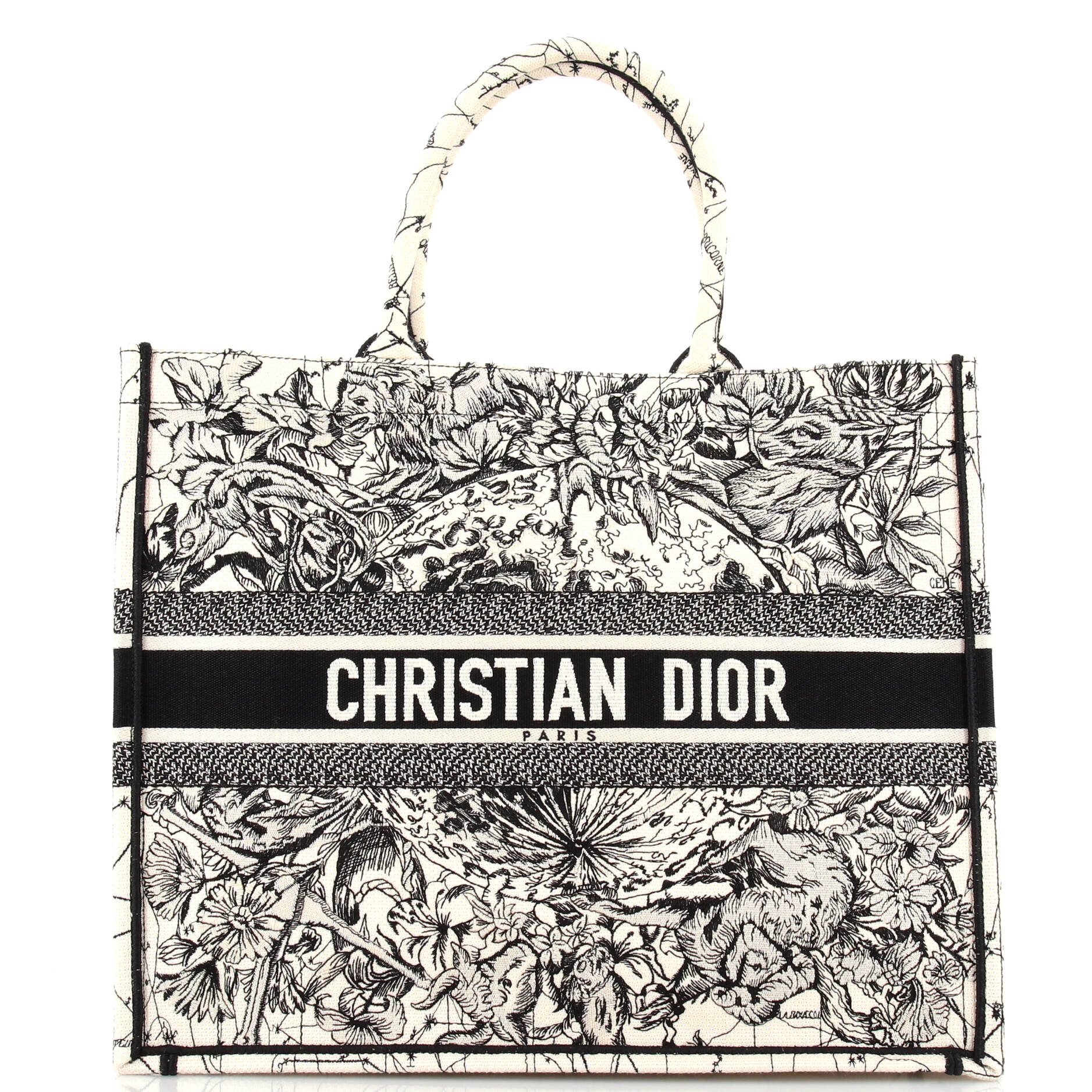 Dior Book Tote Embroidered Canvas Large