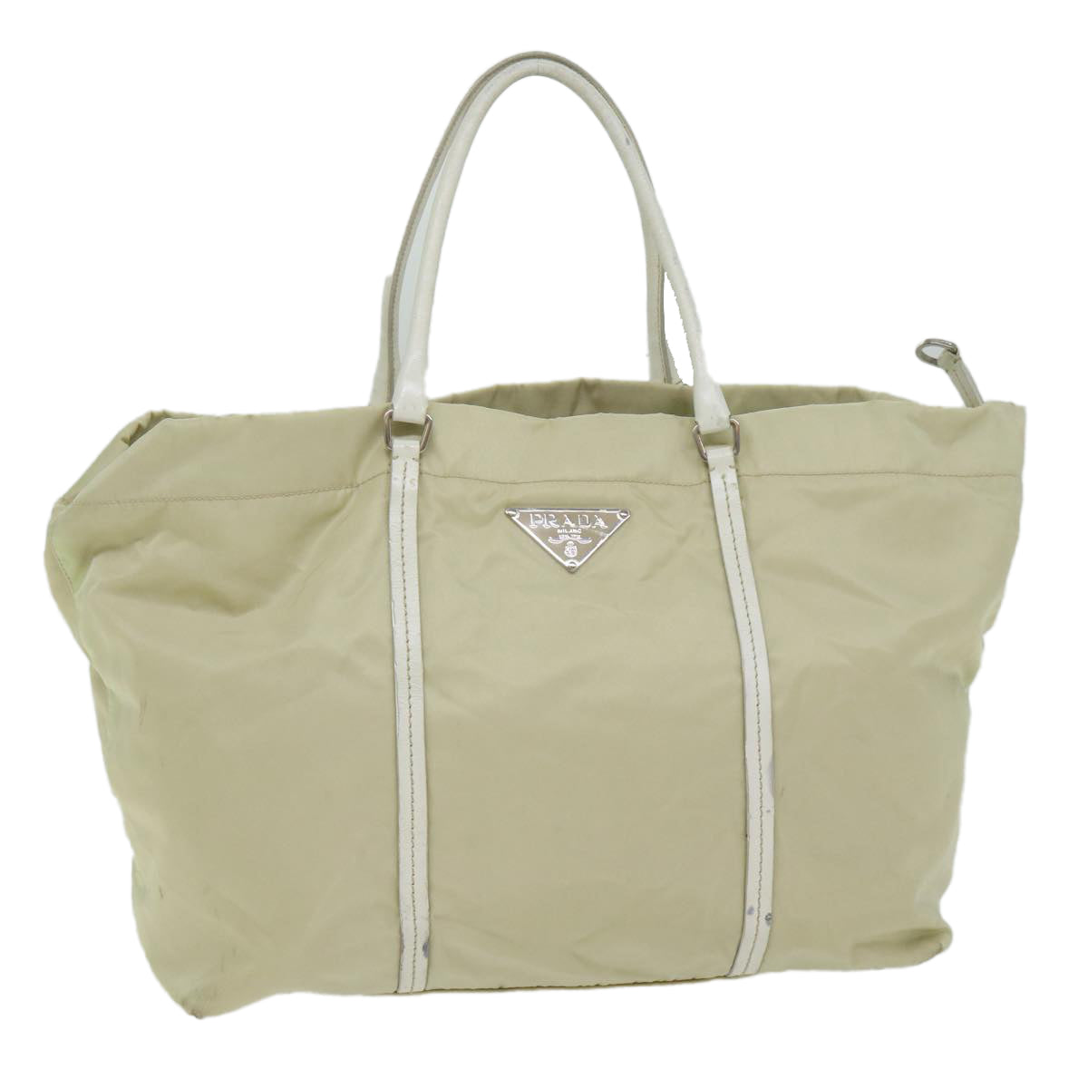 PRADA Tote Bag Nylon Cream 61708