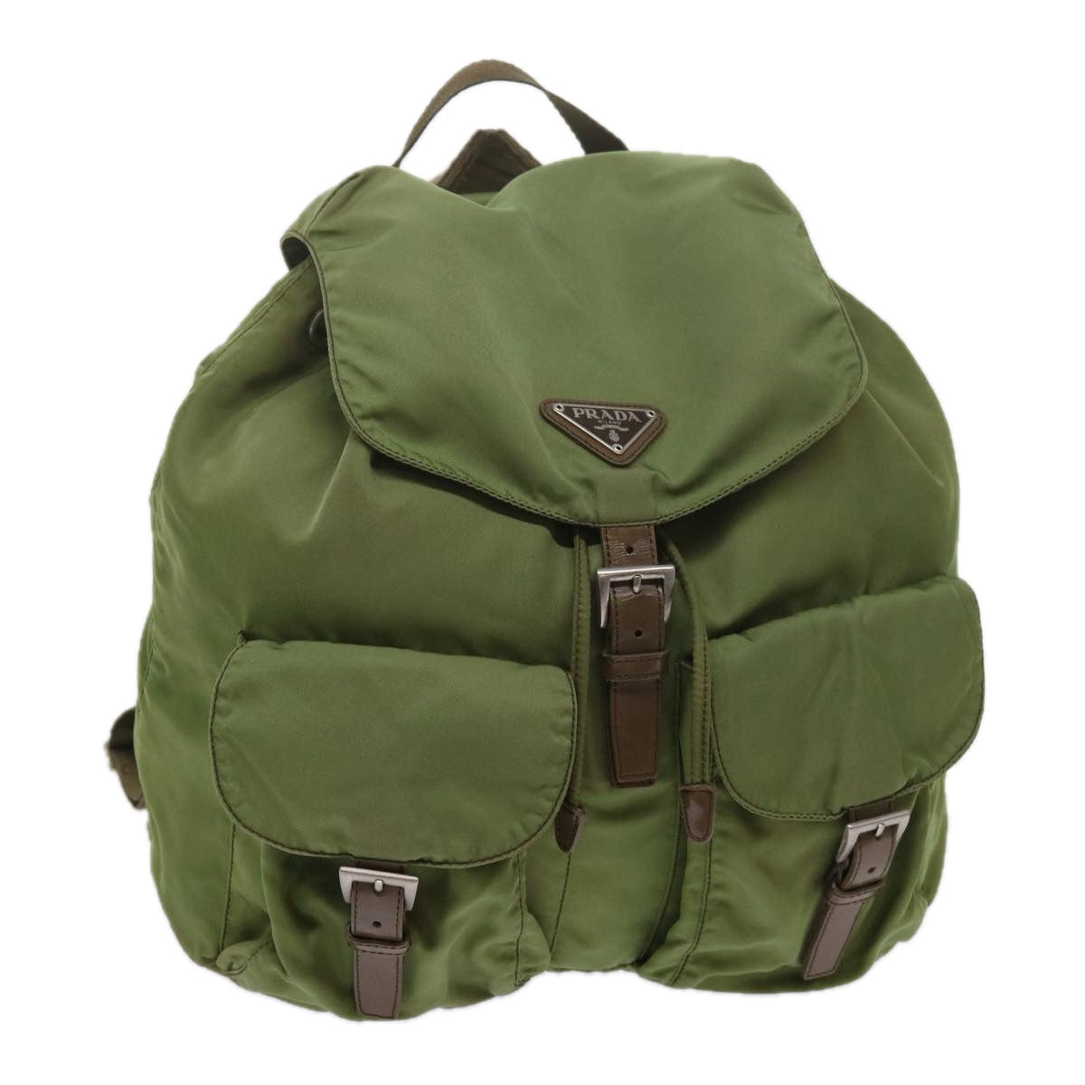 PRADA Backpack Nylon Khaki 61837