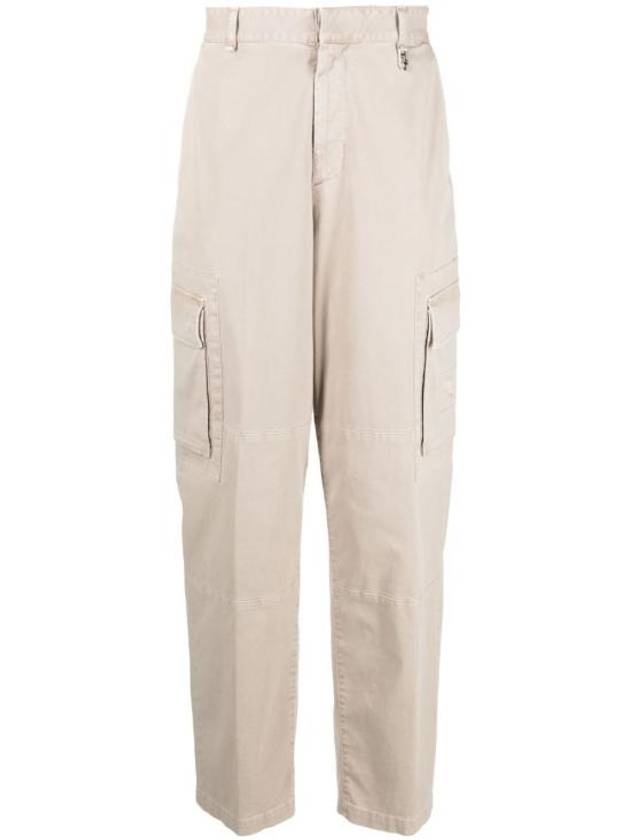 Fendi gabardine cargo straight pants beige