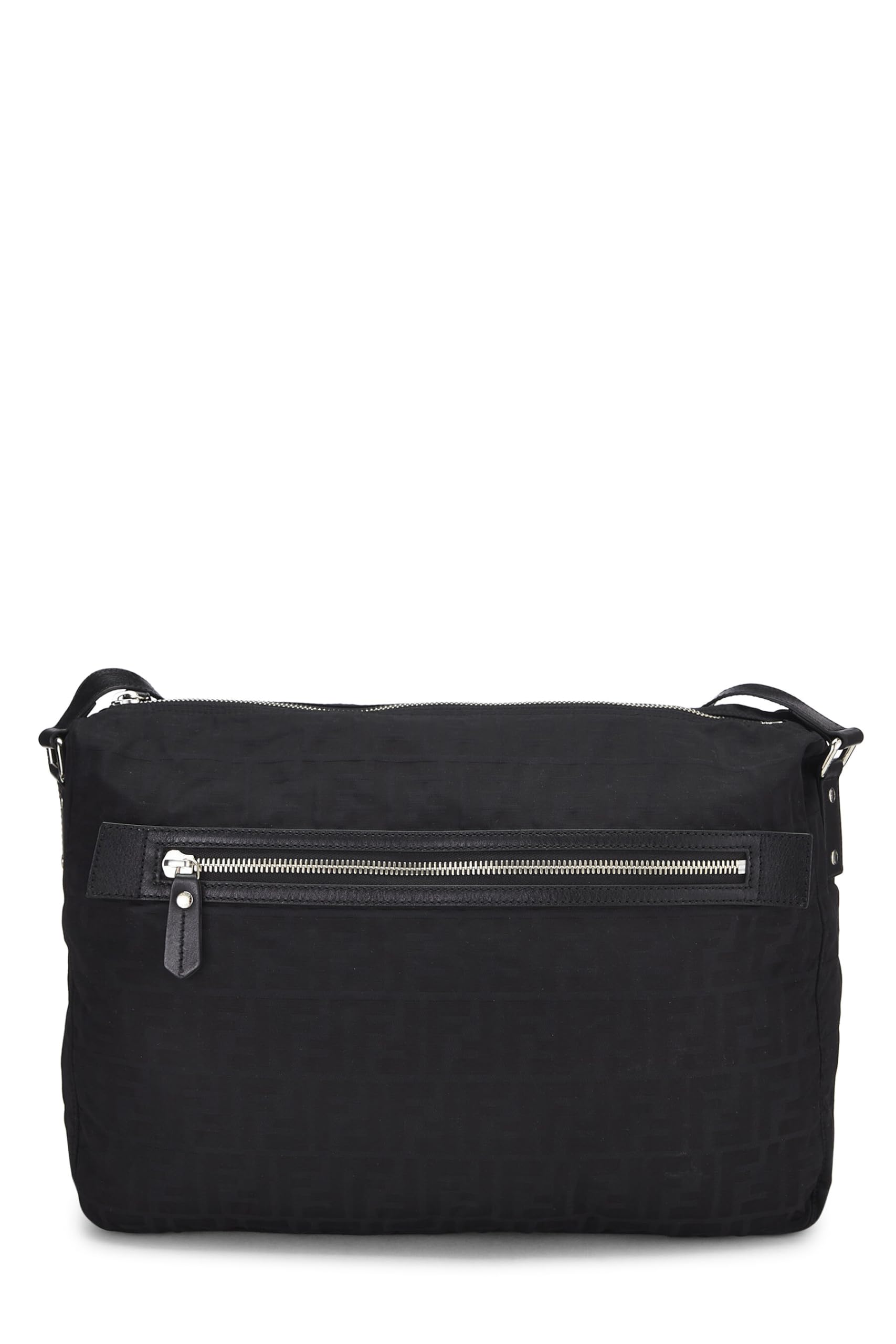 Fendi, Black Zucchino Nylon Messenger Bag, Black