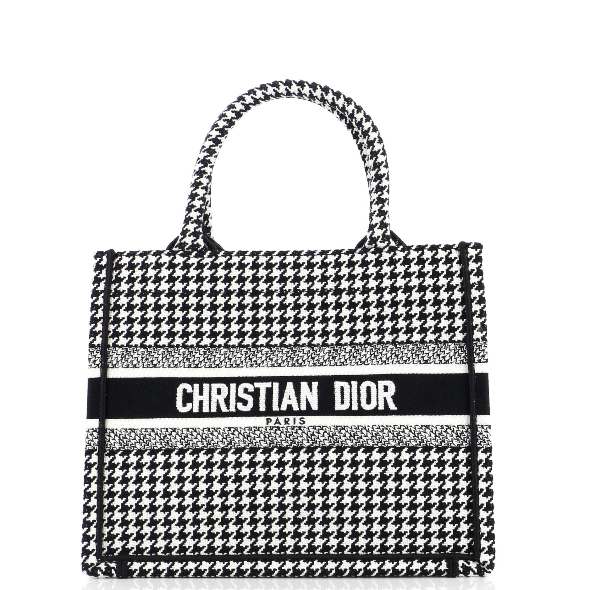 Dior Book Tote Houndstooth Canvas Small