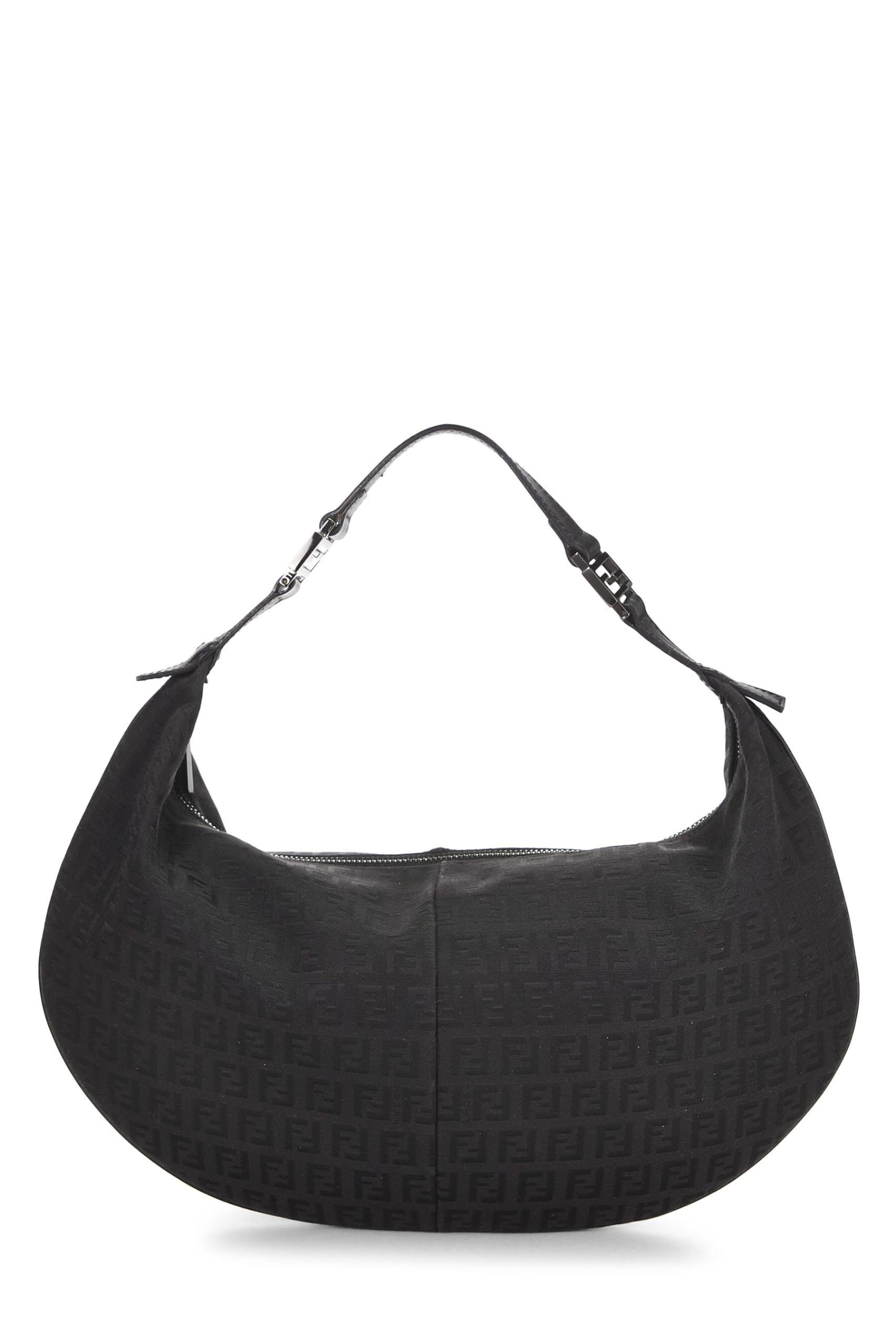 Fendi, Black Zucchino Canvas Hobo Bag, Black
