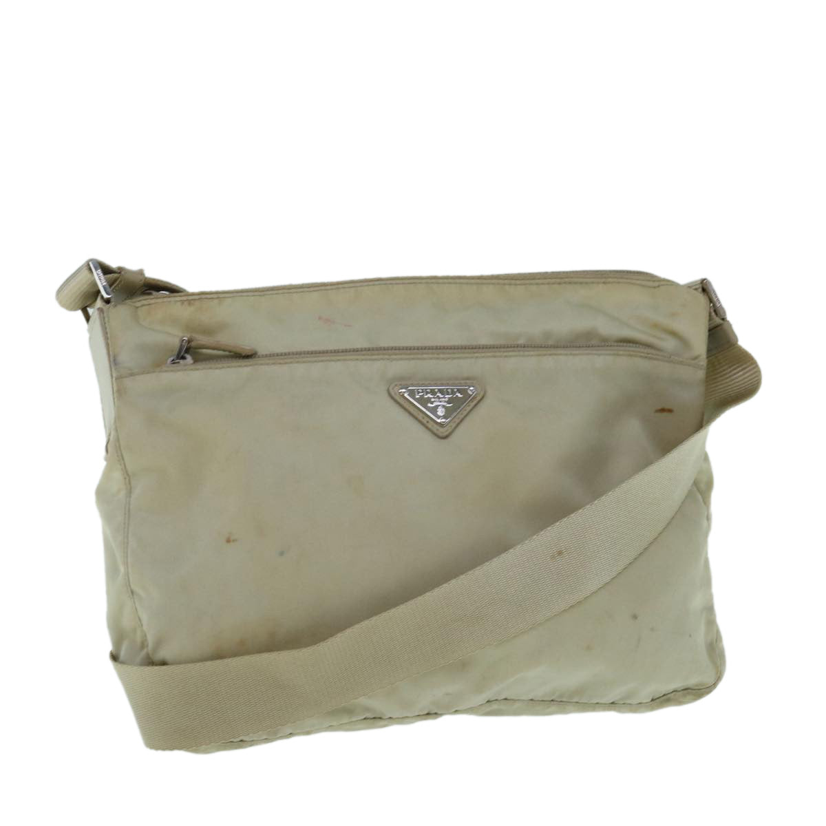PRADA Shoulder Bag Nylon Cream 62773