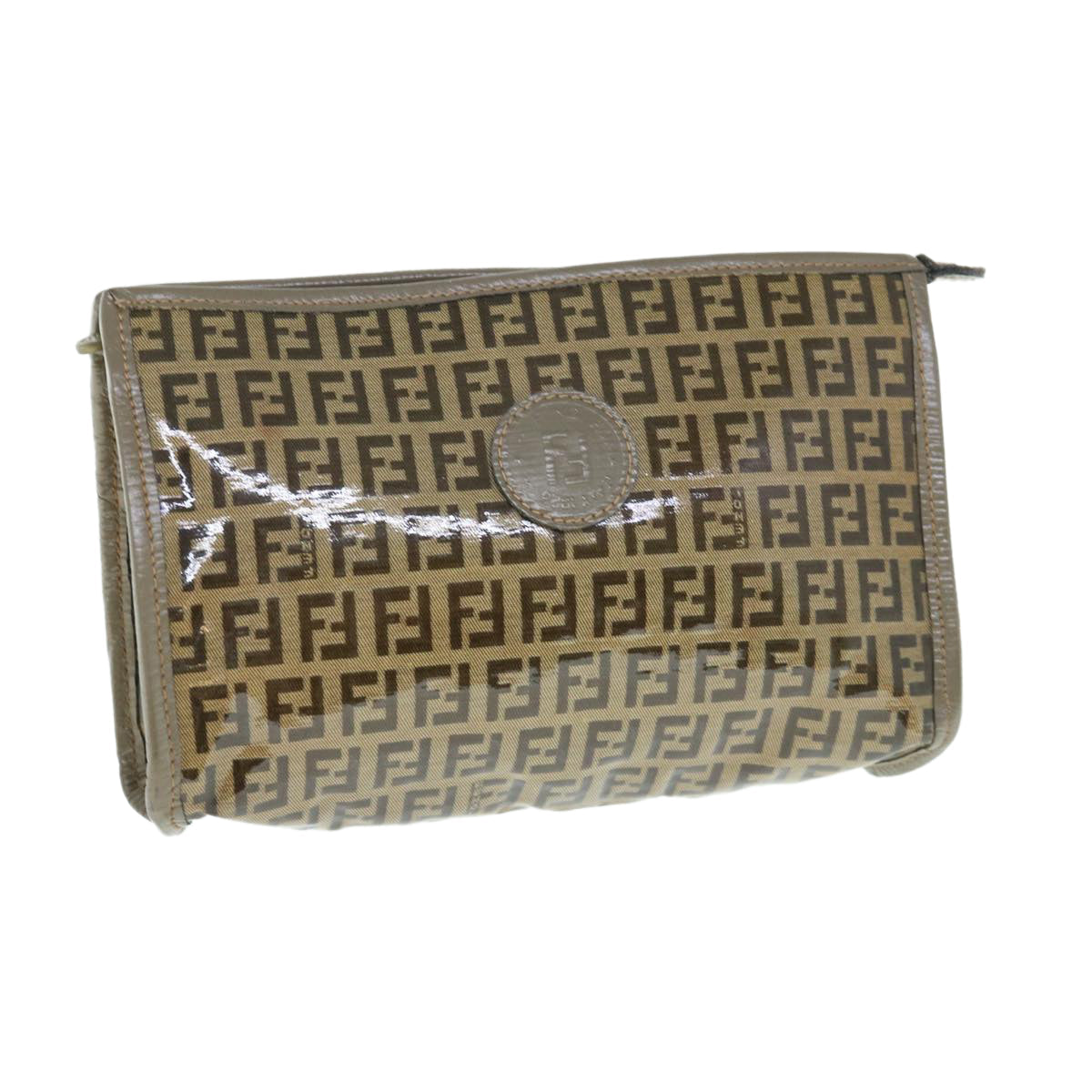 FENDI Zucchino Canvas Clutch Bag Beige62934