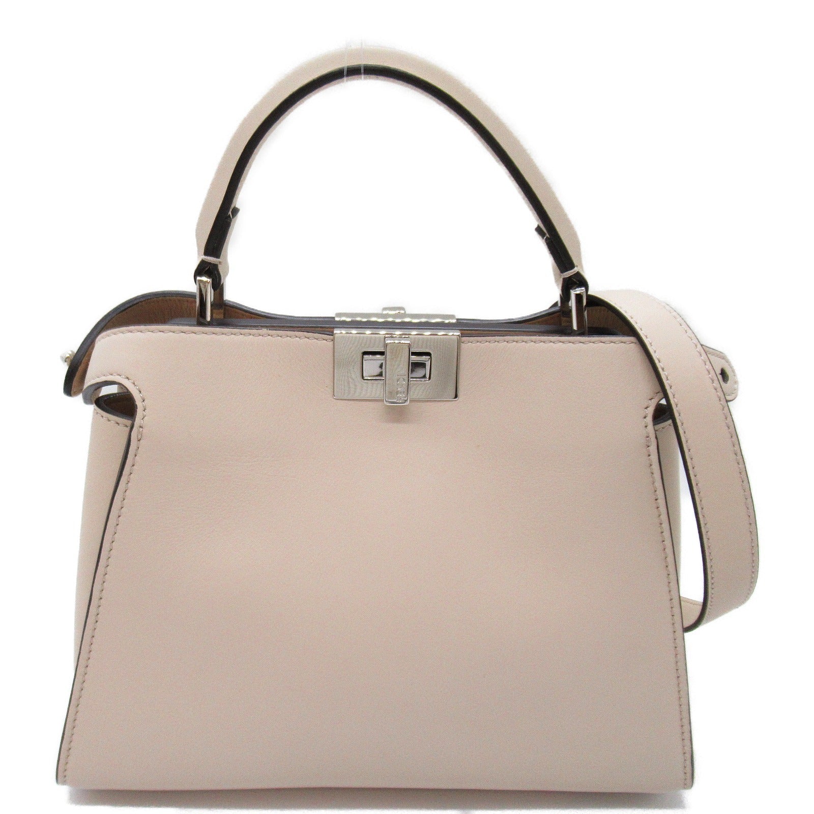 Fendi Fendi Peekaboo Icon Essential Shoulder Bag Leather White 8BN302