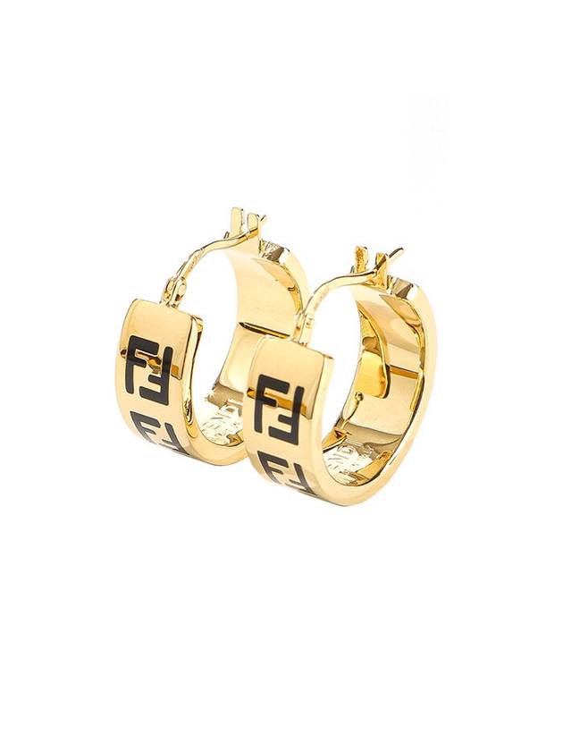 Fendi Forever Enamel FF Metal Earrings Gold