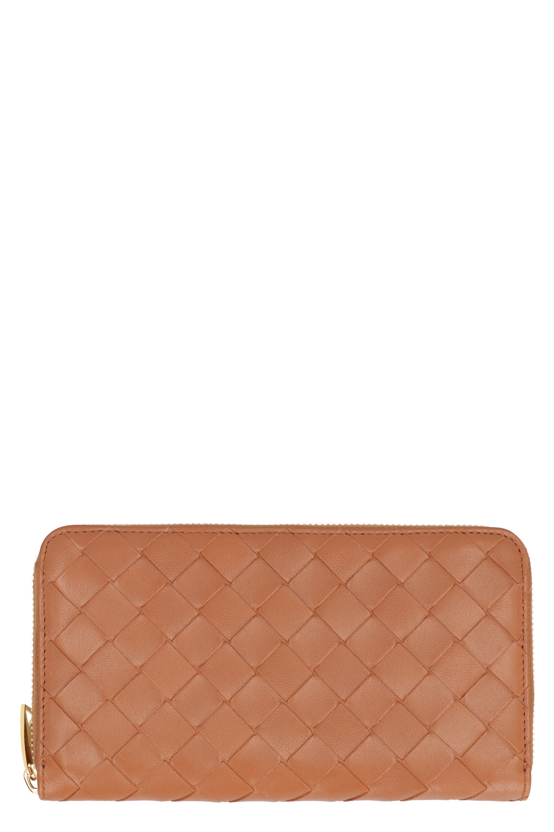 Bottega Veneta Women's Intrecciato Zip-Around Wallet in Brown | 742332VCPP2 Color 2650