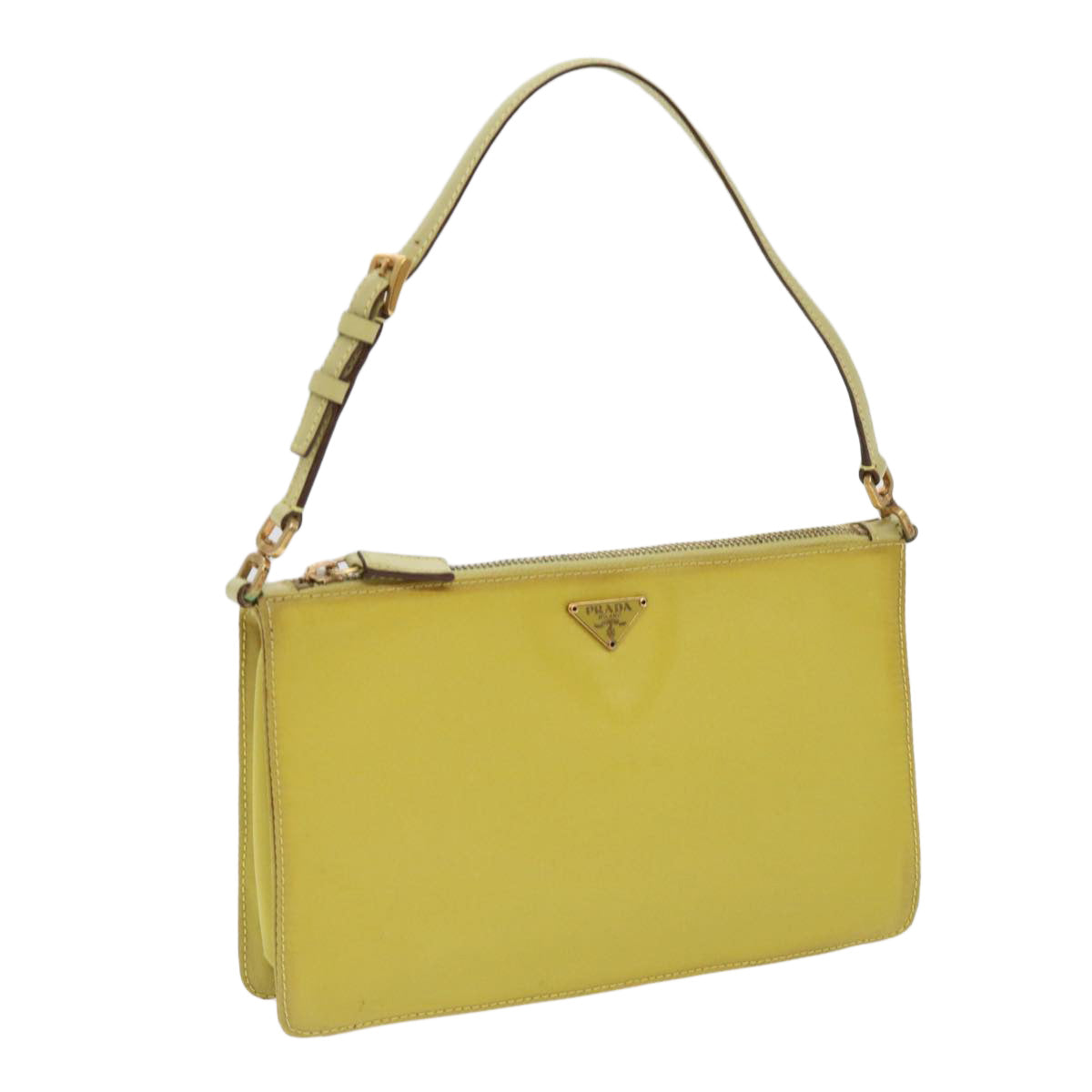 PRADA Accessory Pouch Nylon Yellow  63087