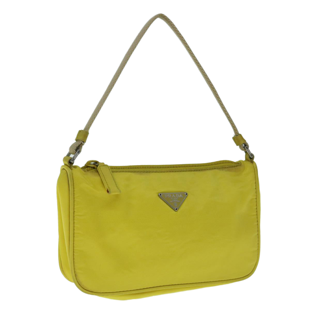 PRADA Accessory Pouch Nylon Yellow  64205