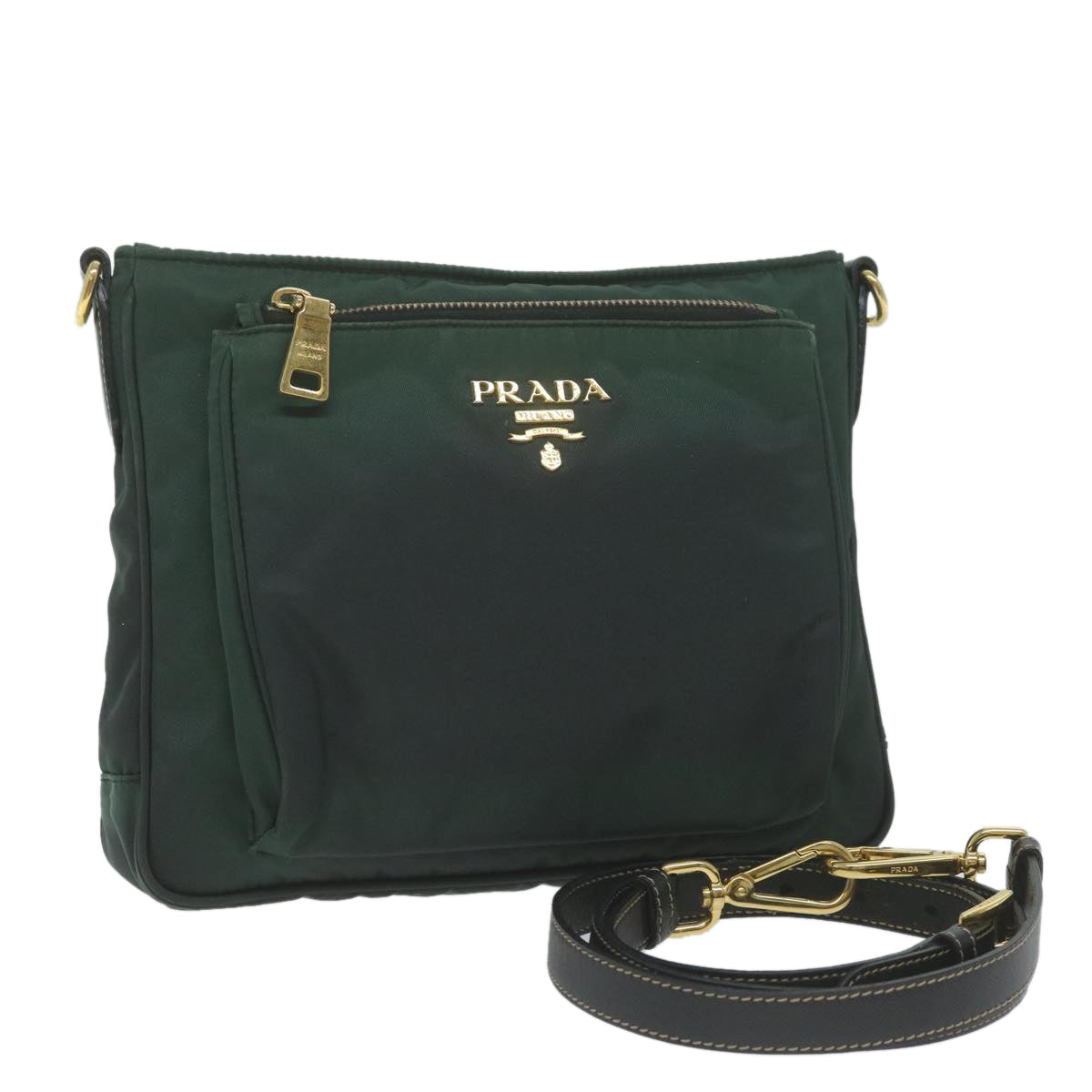 PRADA Shoulder Bag Nylon Green 65078