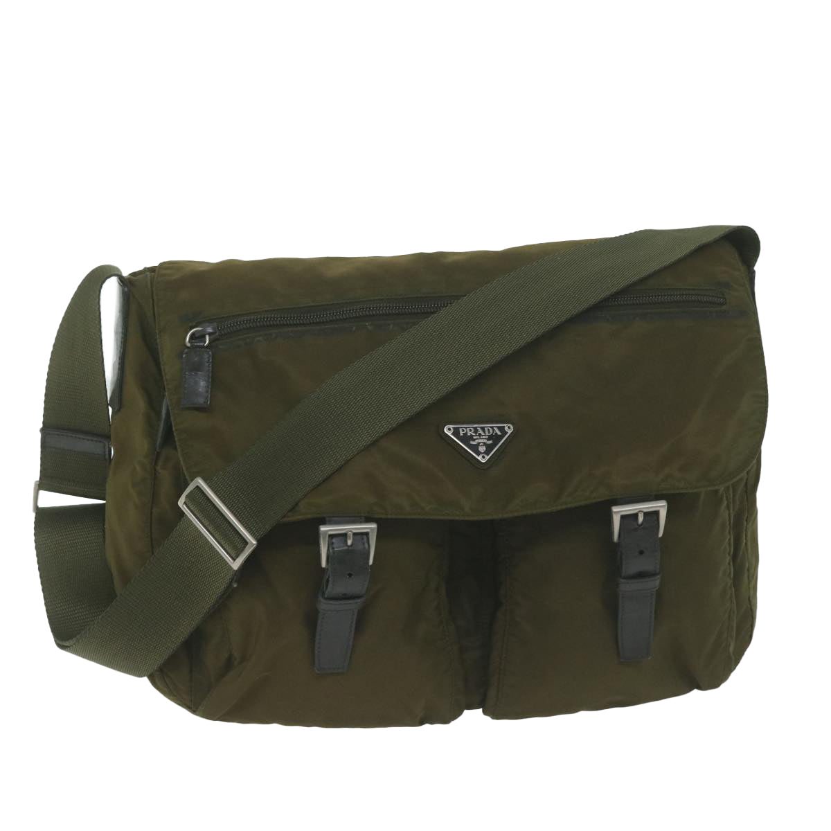 PRADA Shoulder Bag Nylon Khaki 65082