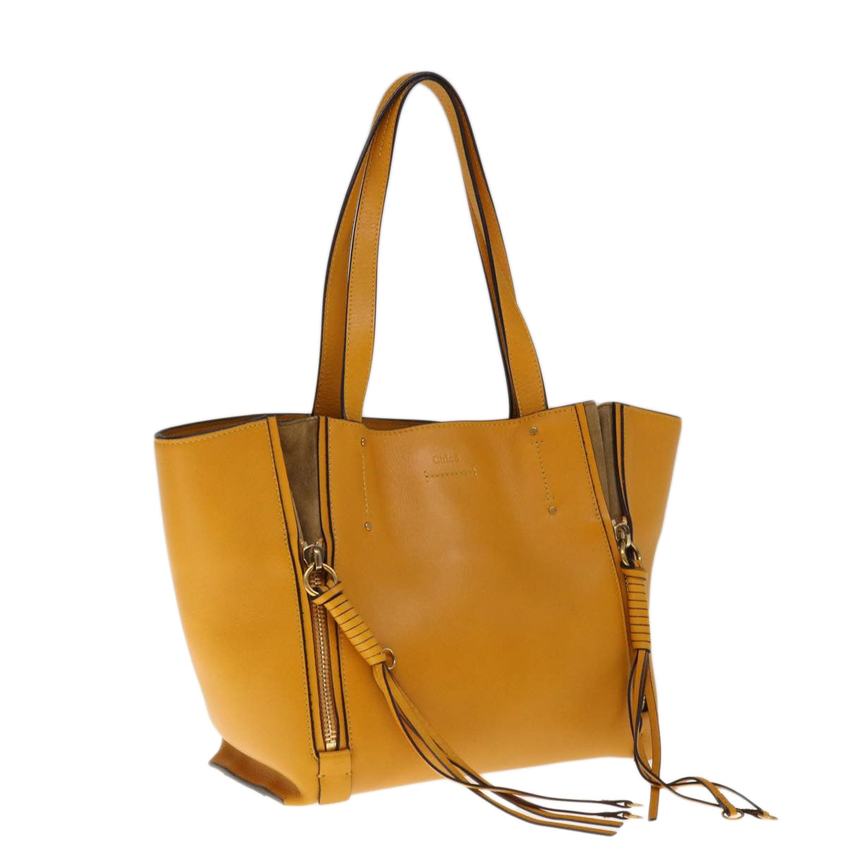 Chloe Tote Bag Leather Yellow 65259