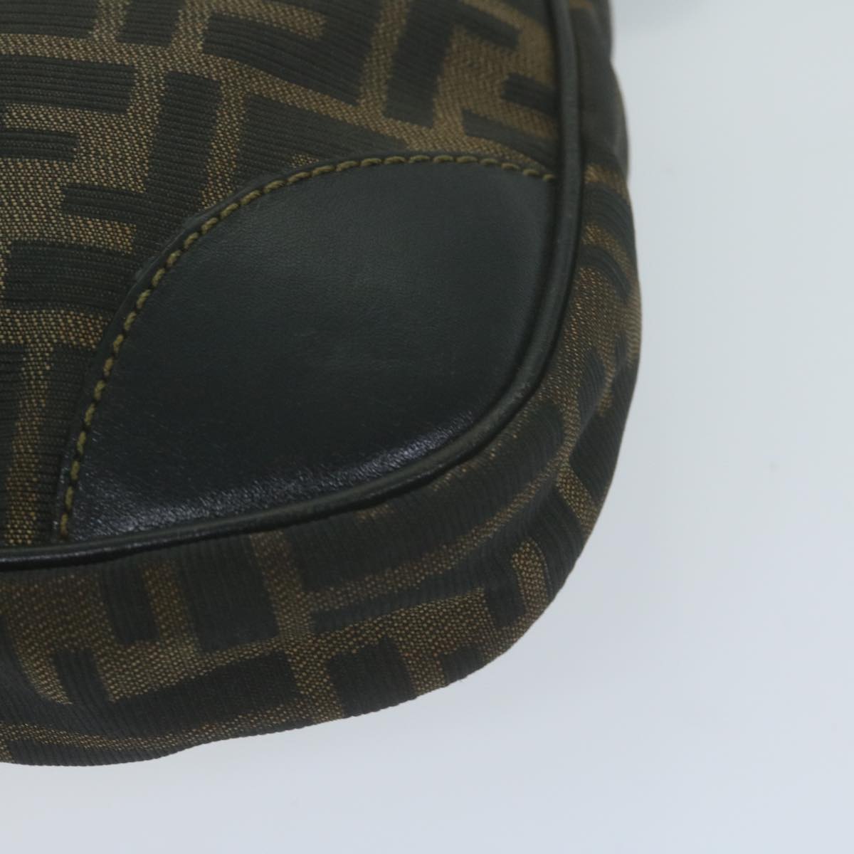 FENDI Zucca Canvas Shoulder Bag Brown Black65752