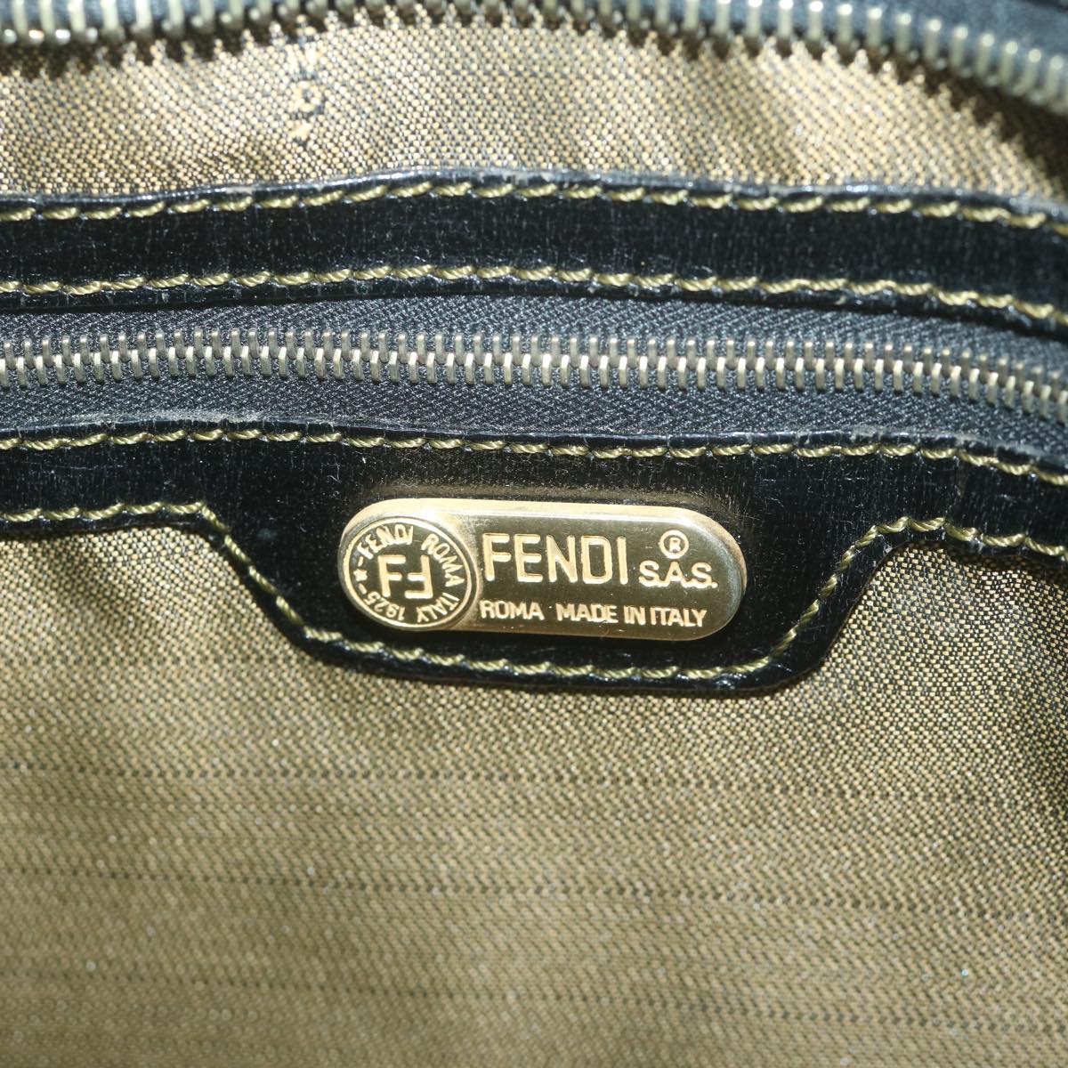 FENDI Zucca Canvas Shoulder Bag Brown Black65752