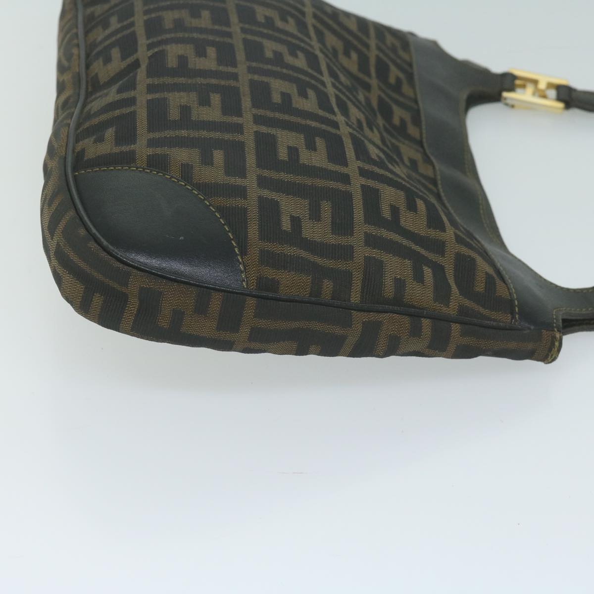 FENDI Zucca Canvas Shoulder Bag Brown Black65752