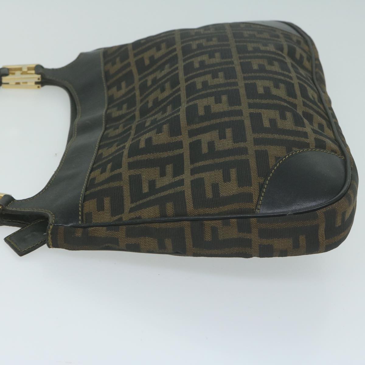 FENDI Zucca Canvas Shoulder Bag Brown Black65752