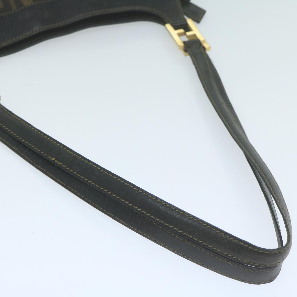 FENDI Zucca Canvas Shoulder Bag Brown Black65752
