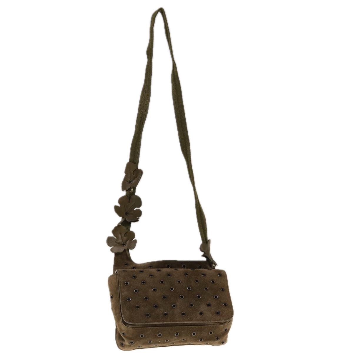 PRADA Shoulder Bag Suede Brown 65860
