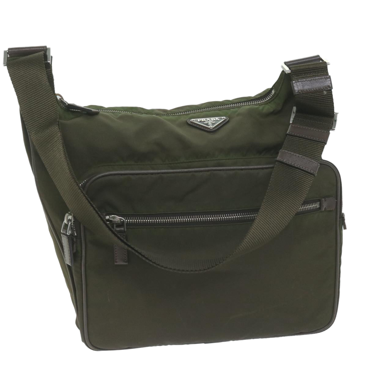 PRADA Shoulder Bag Nylon Khaki 65932