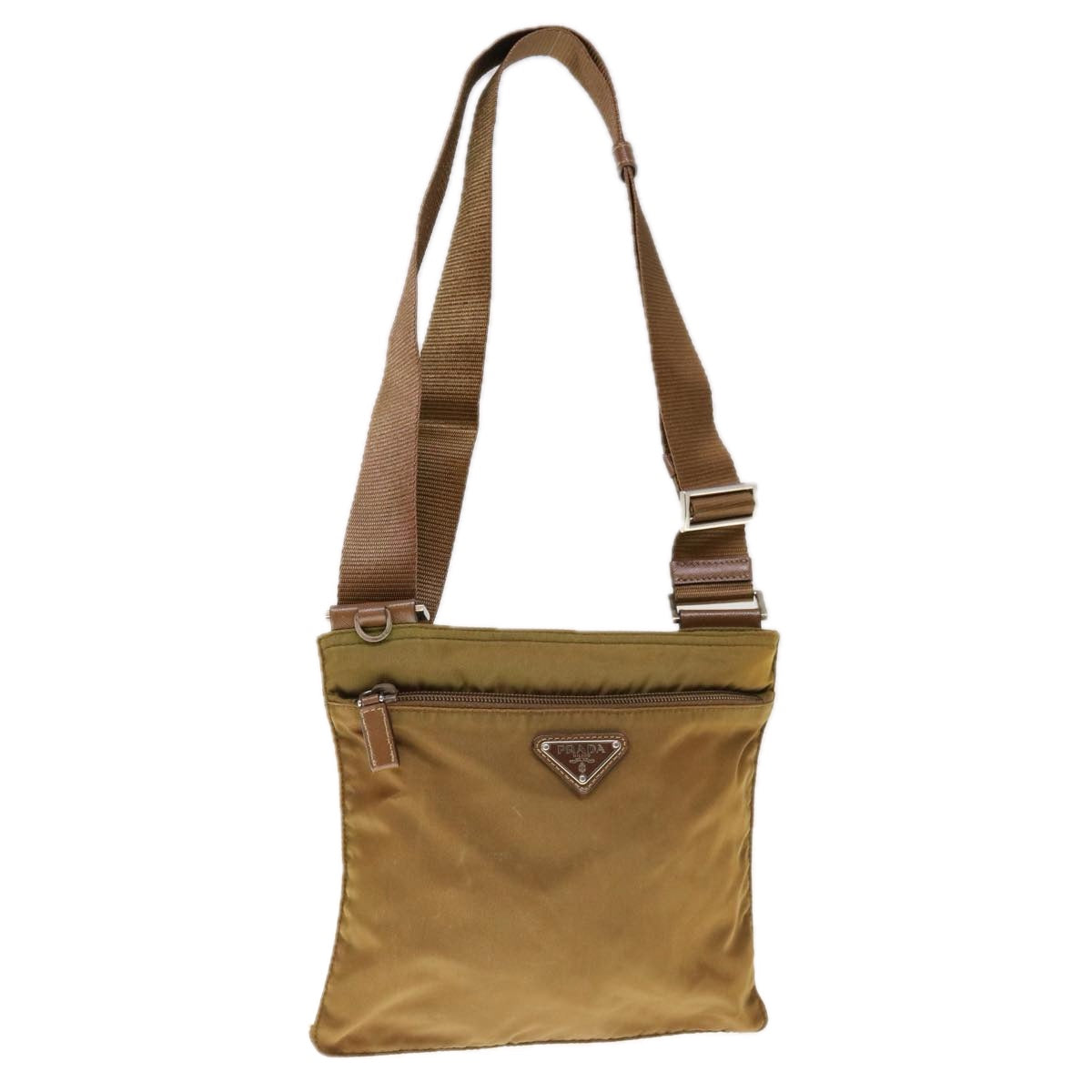 PRADA Shoulder Bag Nylon Brown 66123