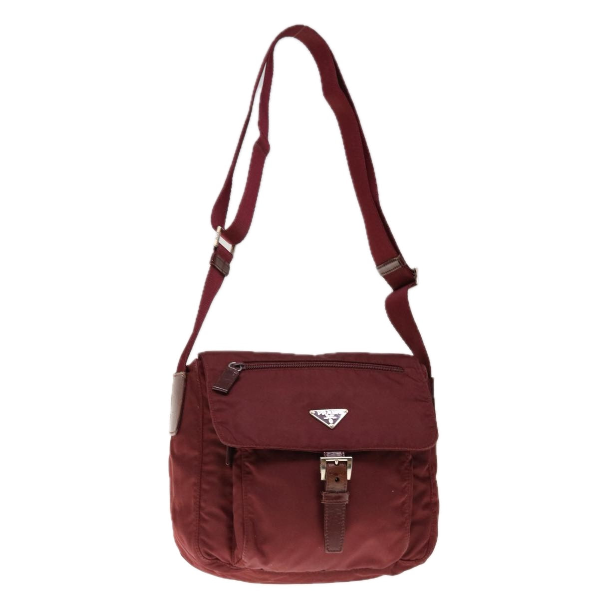 PRADA Shoulder Bag Nylon Red 66124
